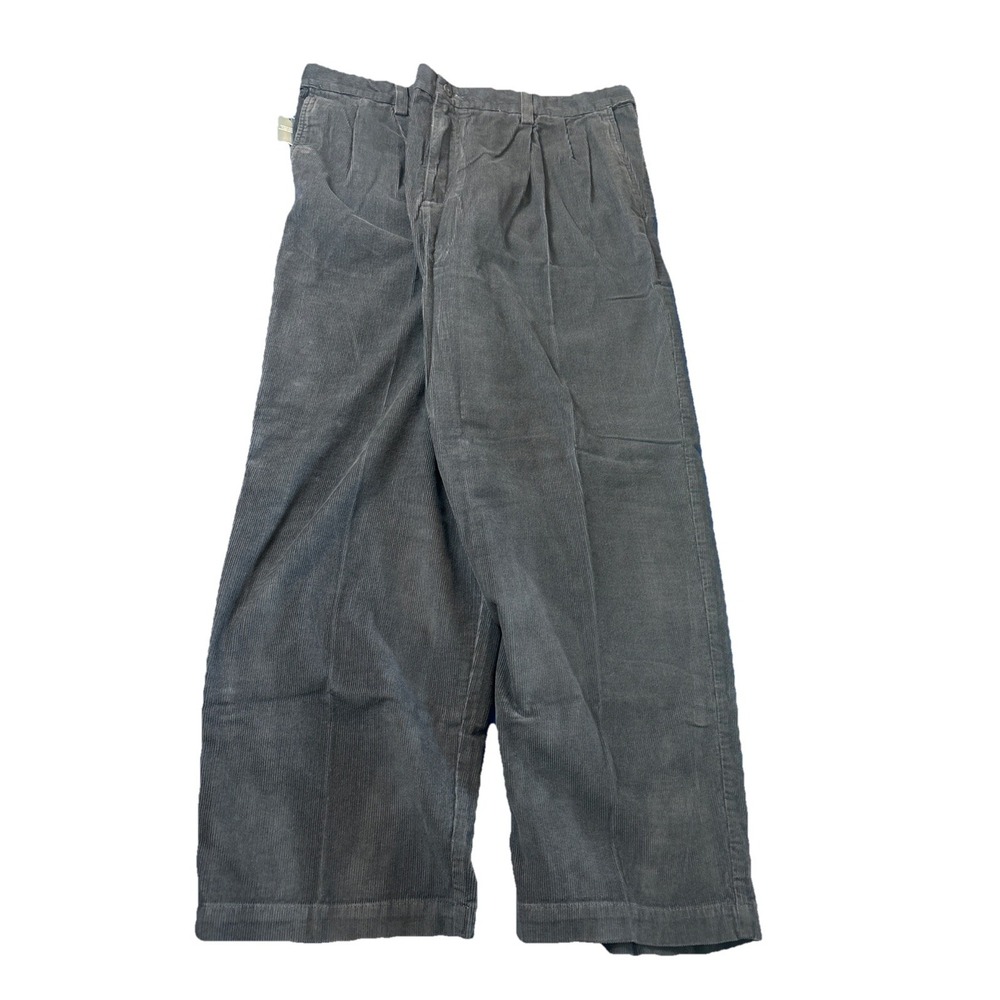Croft & Barrow Gray Pleated Corduroy Pants Men's Size 46x29 New